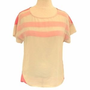 Vero Moda Layered Pink/Oat Chiffon Top- Size Small